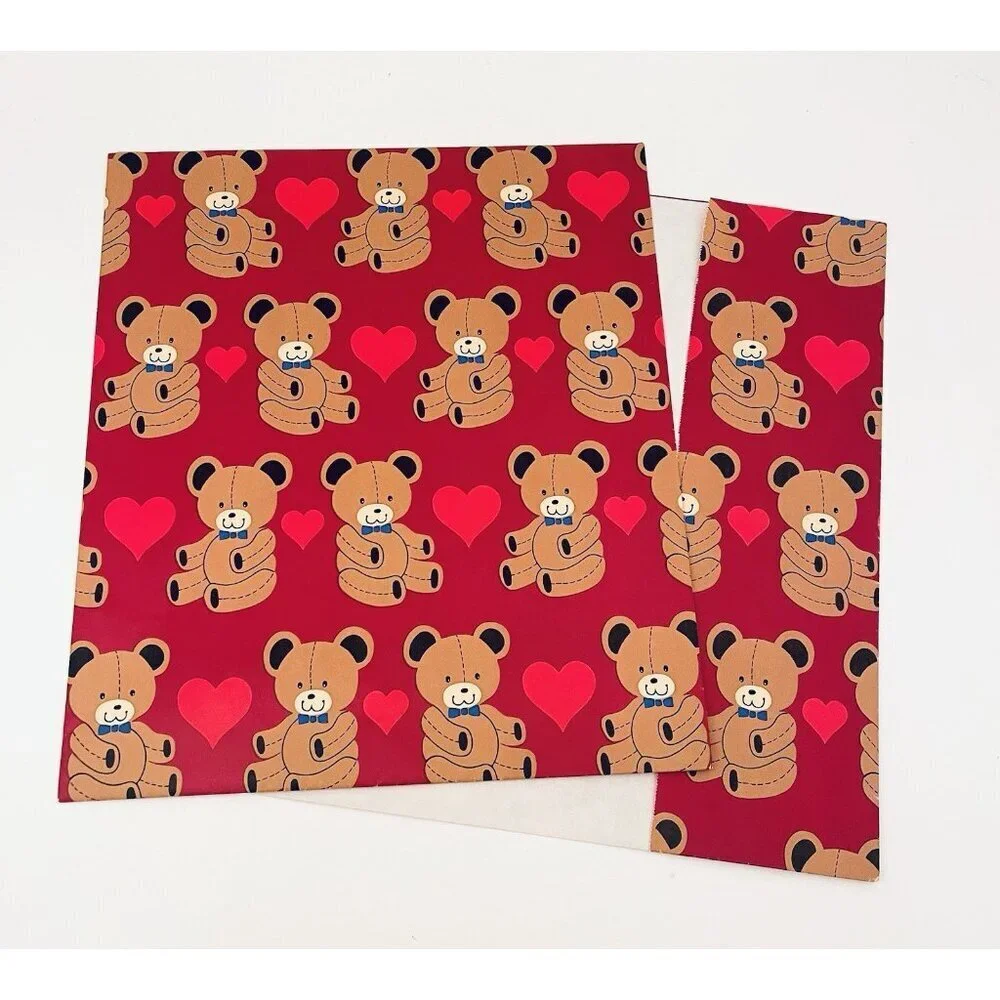 Small Lot of Vintage Teddy Bear Gift Wrap Sheets Bags  Scrapbooking Junk Craft